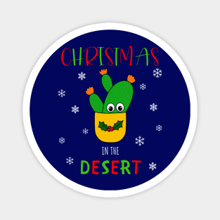 Christmas In The Desert - Opuntia Microdasys Cactus In Christmas Holly Pot Magnet